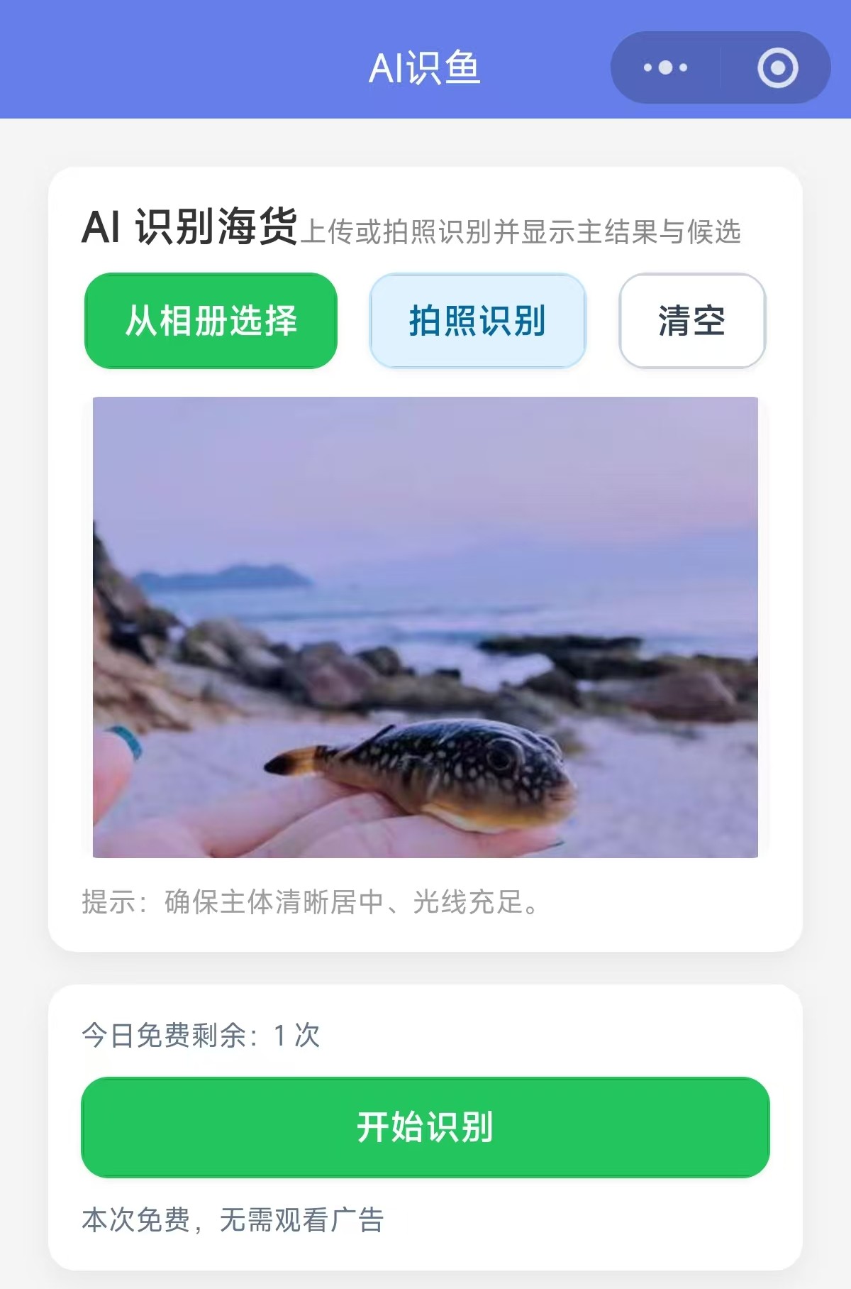 AI识鱼拍照识别